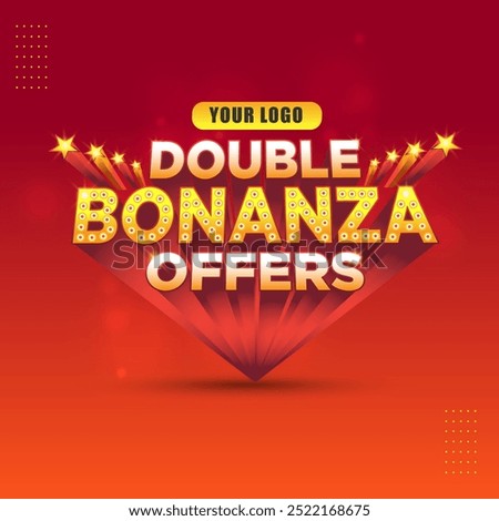 Bonanza Offer, Sale 3D Logo Label Design. Advertising, Marketing, Promo, Sale, Double, Discount