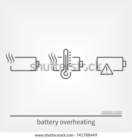 battery overheating icons