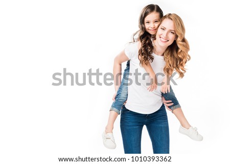 Similar – Image, Stock Photo Happy mother holding adorable  baby girl