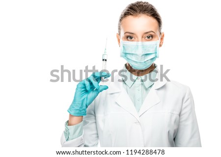 Similar – Image, Stock Photo Serious vaccinated girl with band aid on arm