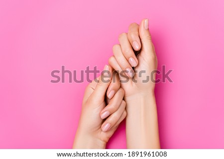 Similar – Image, Stock Photo Well groomed female hands with manicure