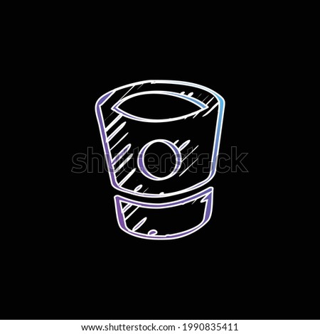 Bitbucket Sketched Social Logo Outline blue gradient vector icon