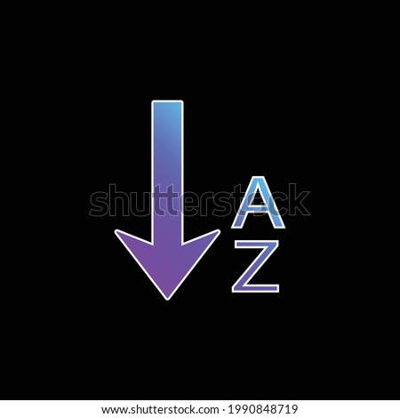 Alphabetical Order blue gradient vector icon
