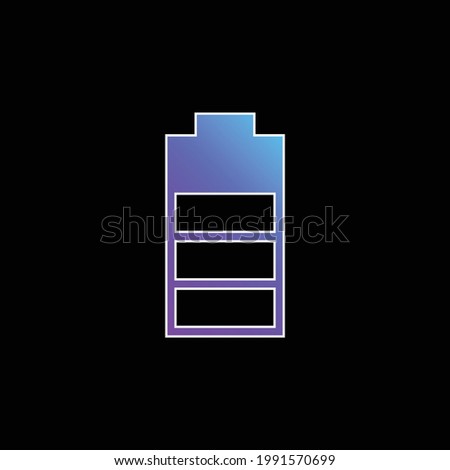 Battery Status With Three Quarters Of The Charge blue gradient vector icon