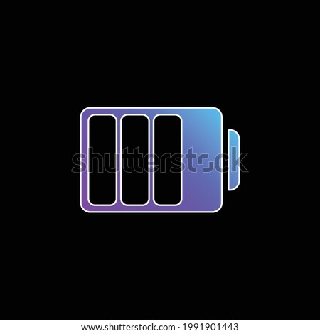 Battery Status With Three Quarters Charged blue gradient vector icon