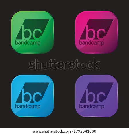 Bandcamp Logo four color glass button icon