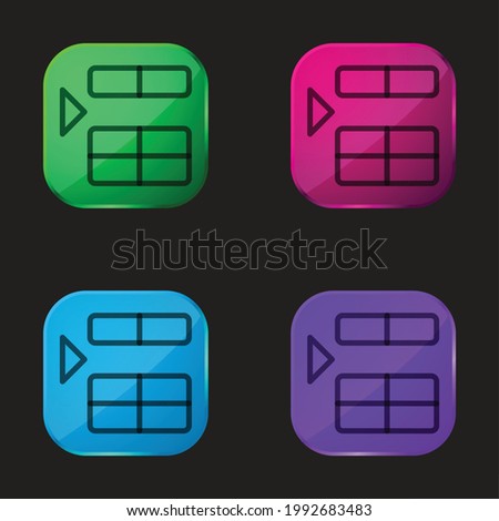 Above four color glass button icon