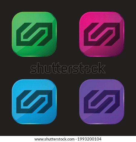 Barcelona Metro Logo four color glass button icon