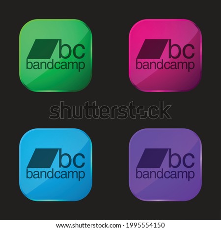 Bandcamp Logotype four color glass button icon