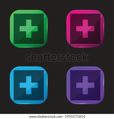 Addthis four color glass button icon