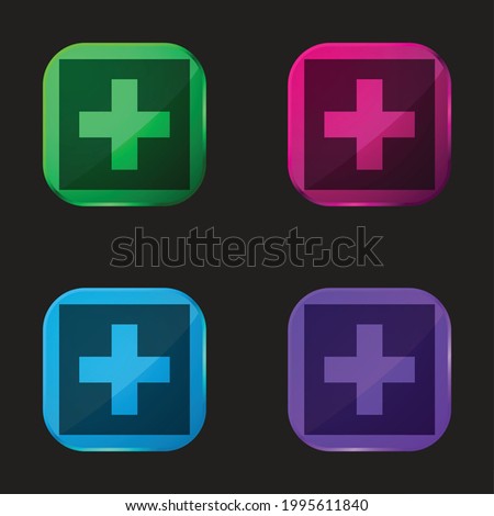 Addthis four color glass button icon