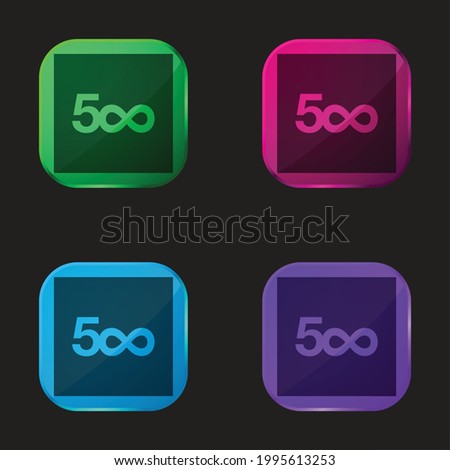 500px four color glass button icon
