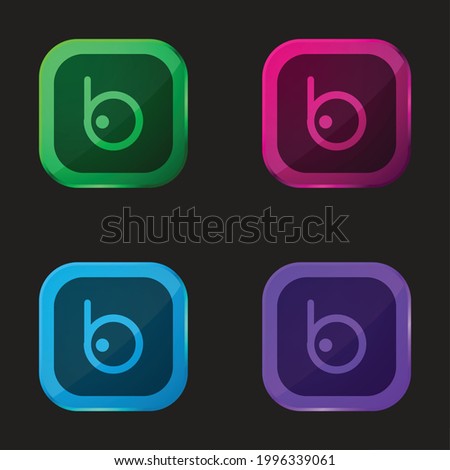 Badoo four color glass button icon