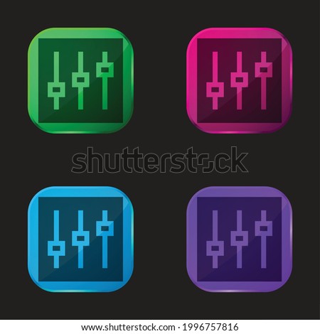 Adjustment four color glass button icon