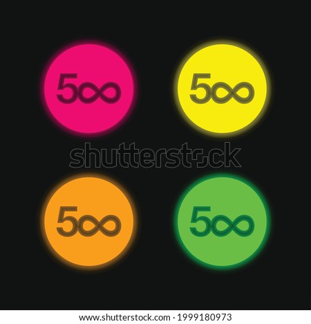 500px Logo four color glowing neon vector icon