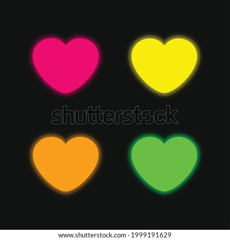 Badoo four color glowing neon vector icon