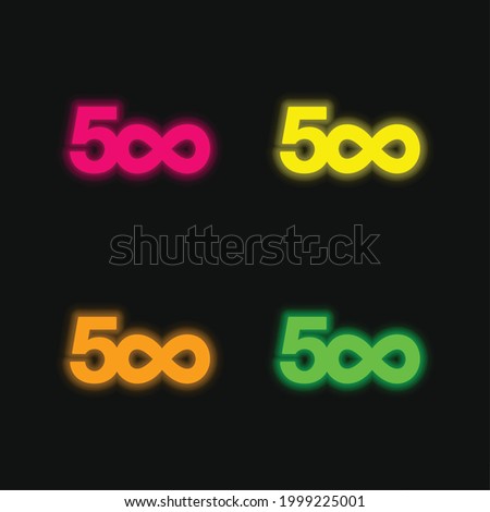 500px four color glowing neon vector icon