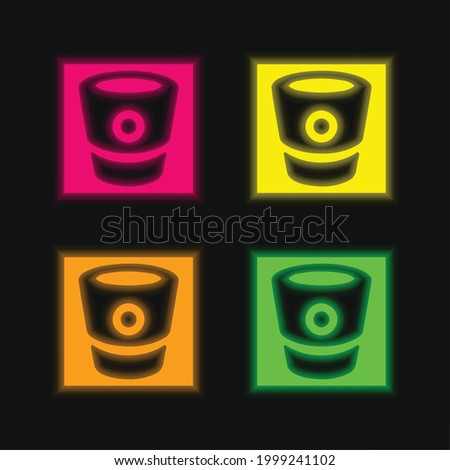 Bitbucket Logo four color glowing neon vector icon