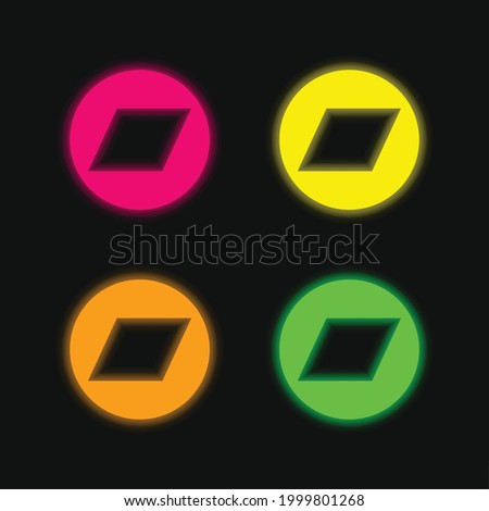 Bandcamp Logo four color glowing neon vector icon