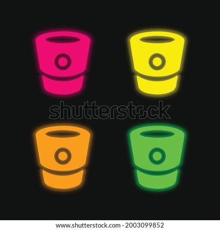 Bitbucket Logo four color glowing neon vector icon