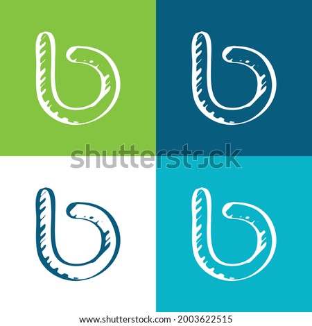 Bebo Logo Sketched Symbol Flat four color minimal icon set