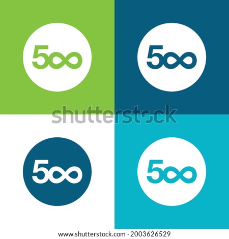 500px Logo Flat four color minimal icon set