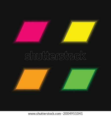 Bandcamp Logo four color glowing neon vector icon