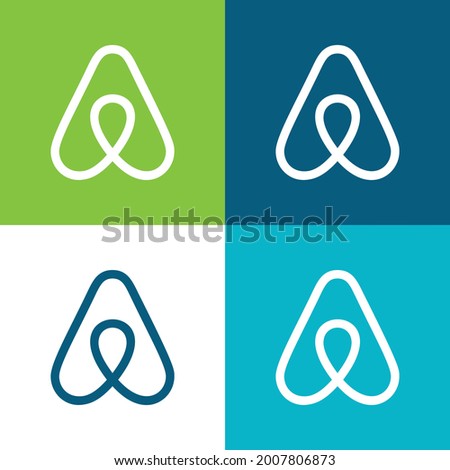 Airbnb Flat four color minimal icon set