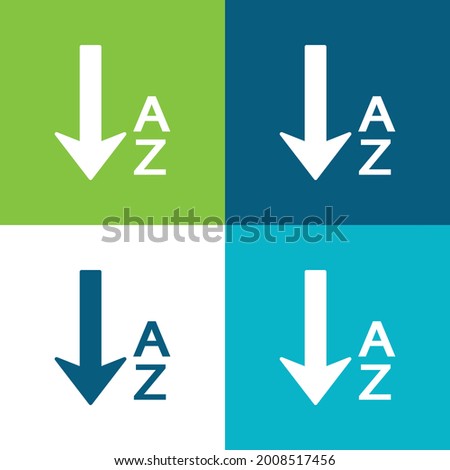 Alphabetical Order Flat four color minimal icon set