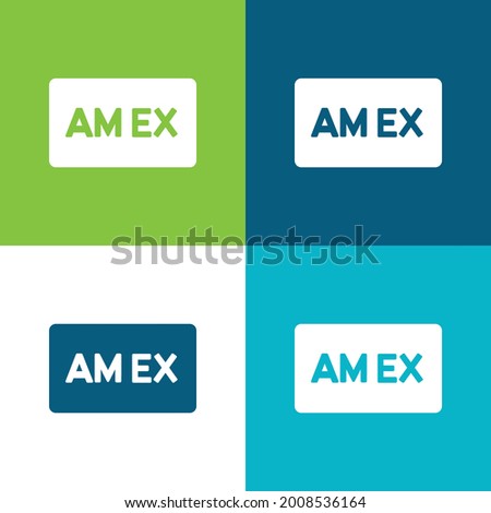 AMEX Logo Flat four color minimal icon set