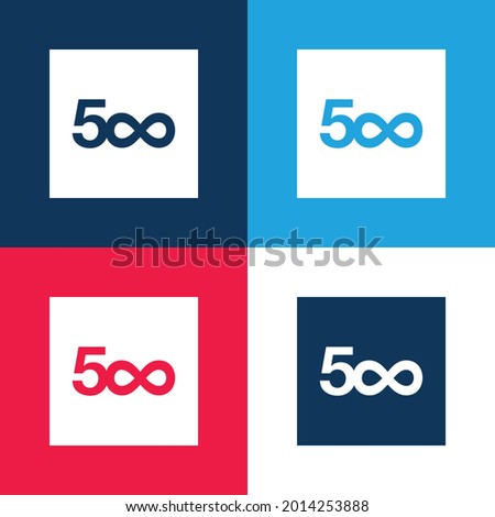 500px blue and red four color minimal icon set