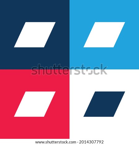 Bandcamp Logo blue and red four color minimal icon set