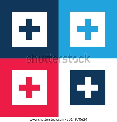 Addthis blue and red four color minimal icon set