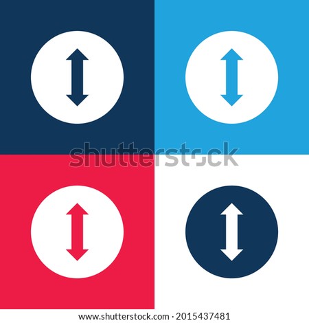 Bidirectional Arrow blue and red four color minimal icon set