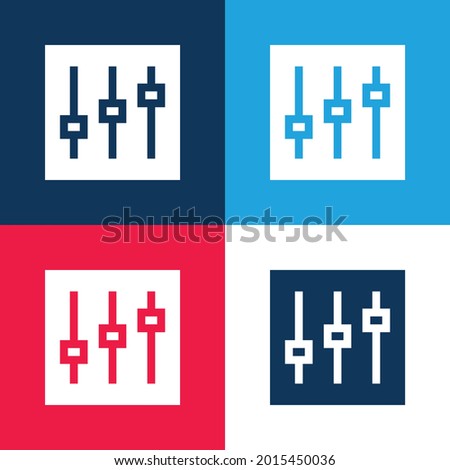 Adjustment blue and red four color minimal icon set