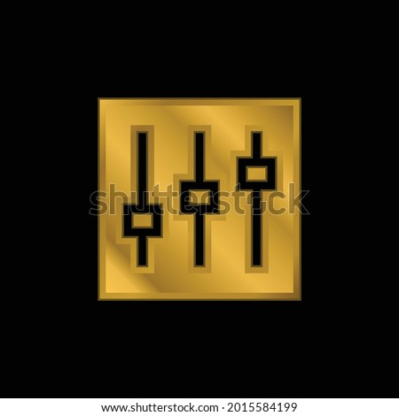Adjustment gold plated metalic icon or logo vector