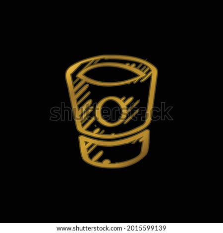 Bitbucket Sketched Social Logo Outline gold plated metalic icon or logo vector