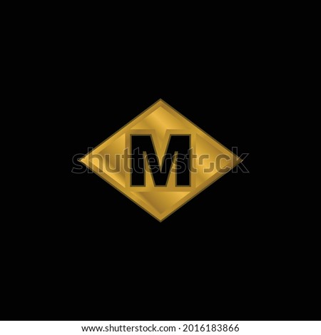 Barcelona Metro Logo gold plated metalic icon or logo vector