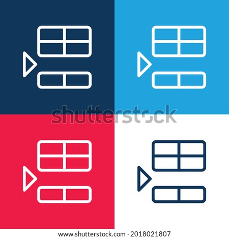 Below blue and red four color minimal icon set