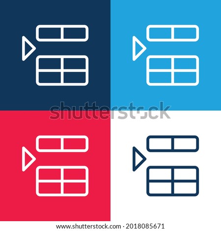 Above blue and red four color minimal icon set