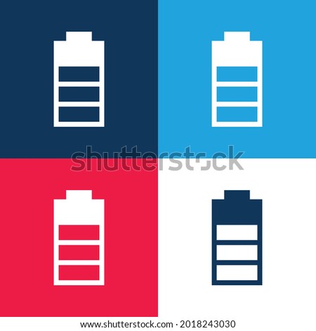 Battery Status With Three Quarters Of The Charge blue and red four color minimal icon set