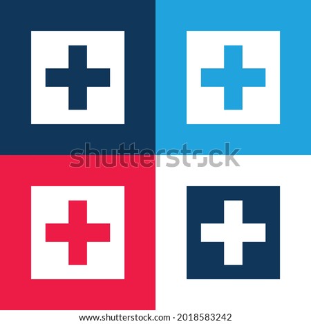 Addthis blue and red four color minimal icon set