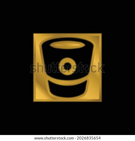 Bitbucket Logo gold plated metalic icon or logo vector