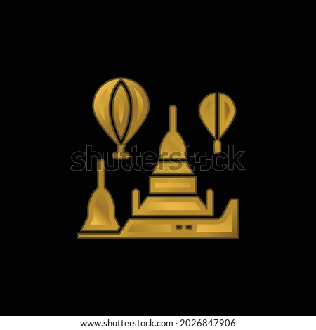 Bagan gold plated metalic icon or logo vector