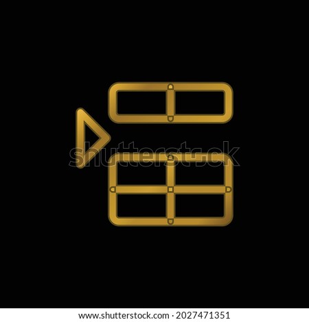 Above gold plated metalic icon or logo vector