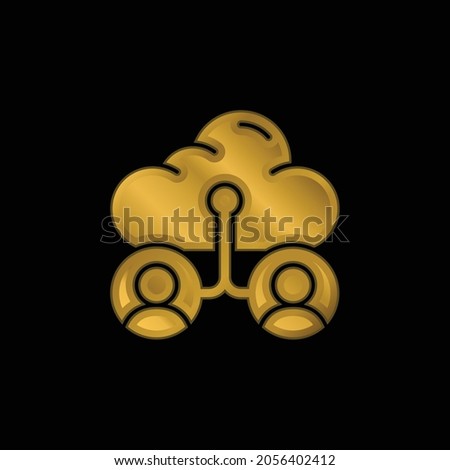 Accounts gold plated metalic icon or logo vector