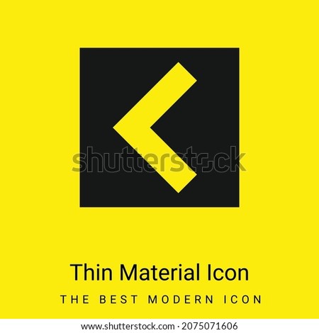 Back Angle Arrow In Square Interface Button minimal bright yellow material icon