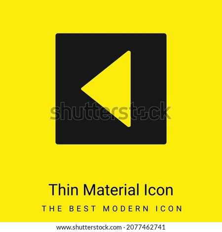 Back Triangular Left Arrow In Square Filled Button minimal bright yellow material icon