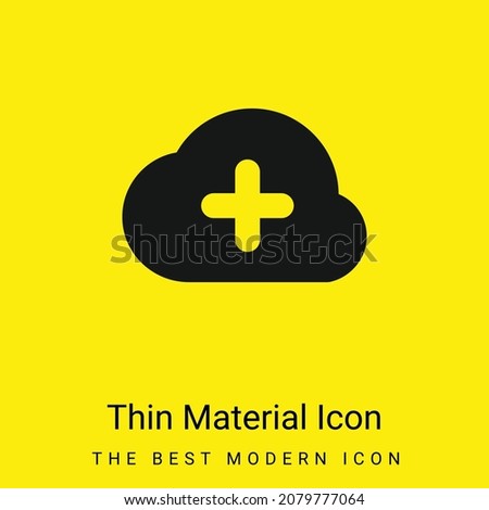 Adding To The Cloud minimal bright yellow material icon