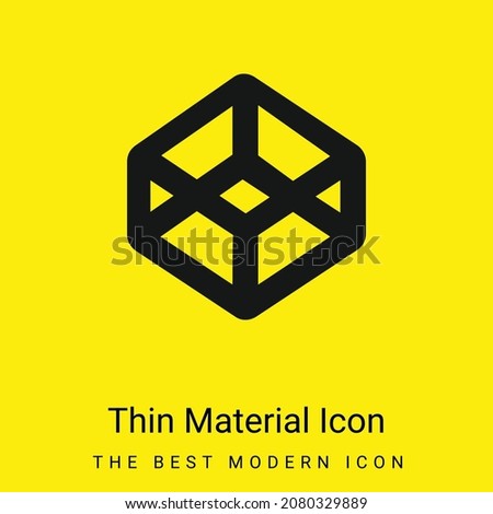 3d Outlined Shape minimal bright yellow material icon